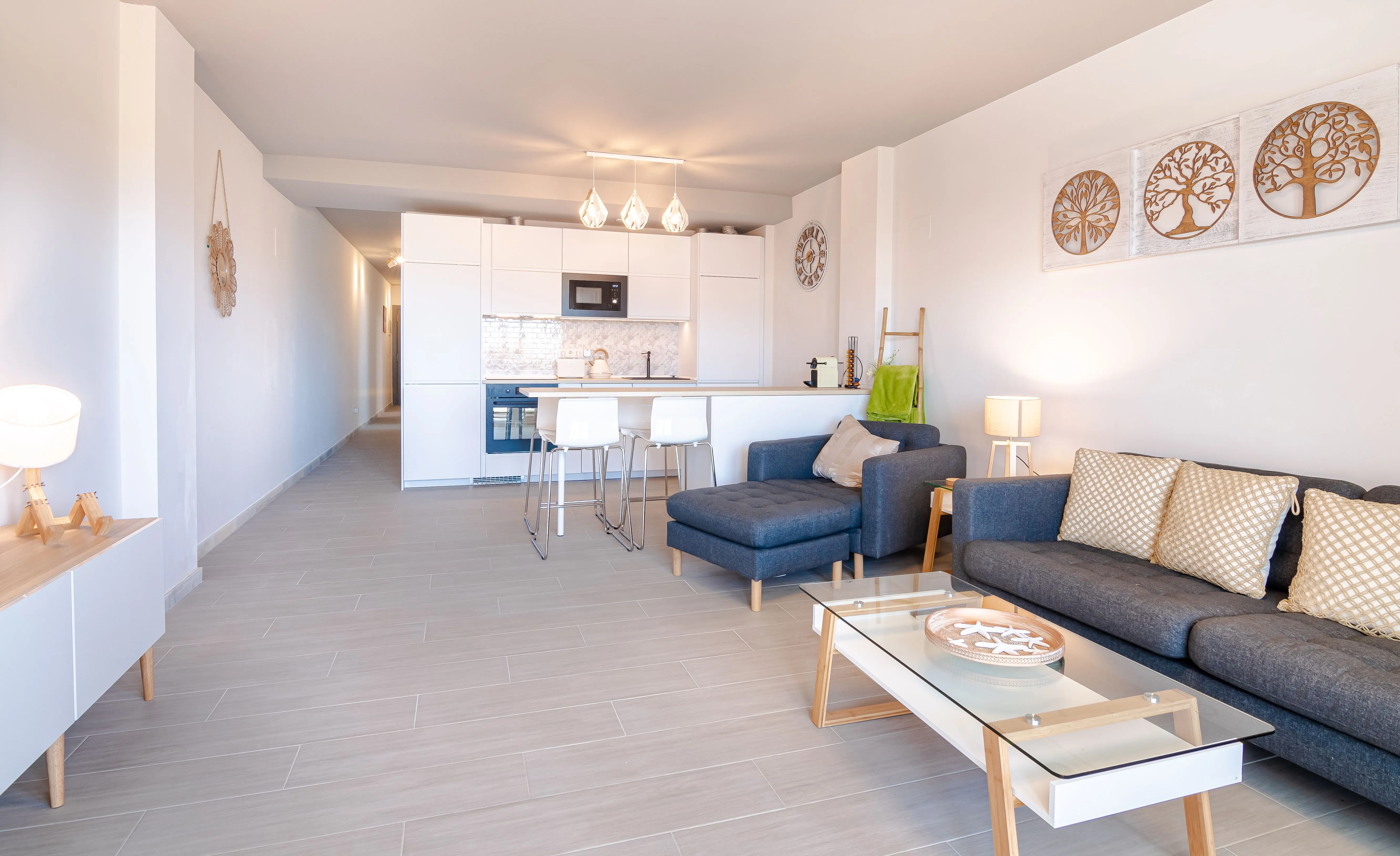 Open-plan living room and kitchen